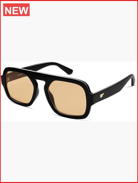 Retro Square Aviator Sunglasses with UV400 Protection - Non-Polarized main image 7